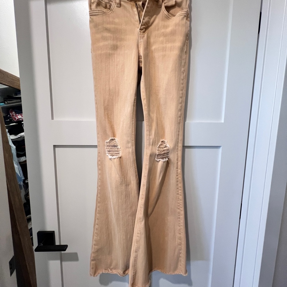 Vervet Tan Flared Women Jeans